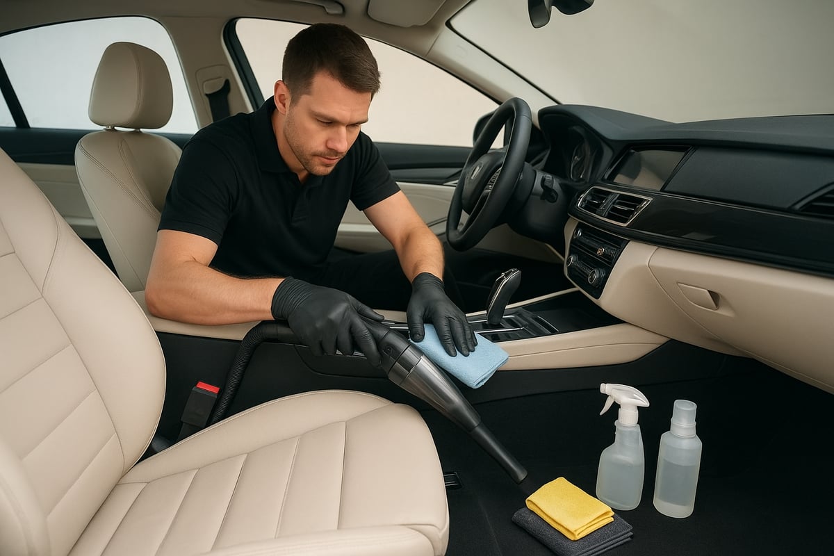 Limpeza do Interior: Bancos, Painéis e Detalhes