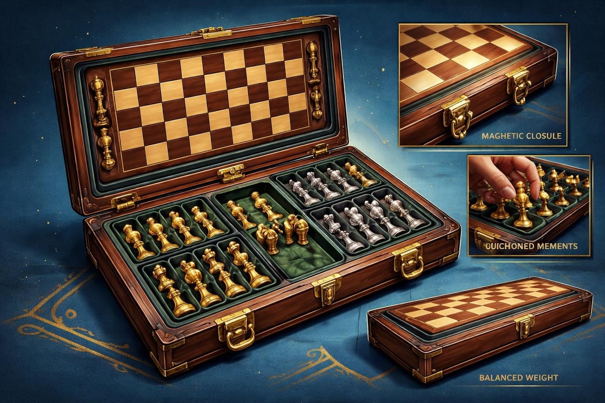 Internal storage organization in folding chess boards
