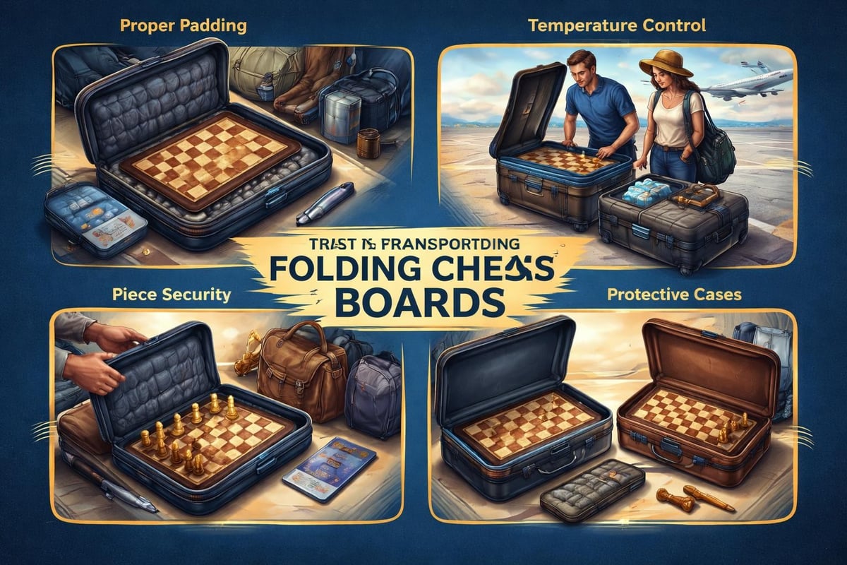 Folding chess board travel protection strategies