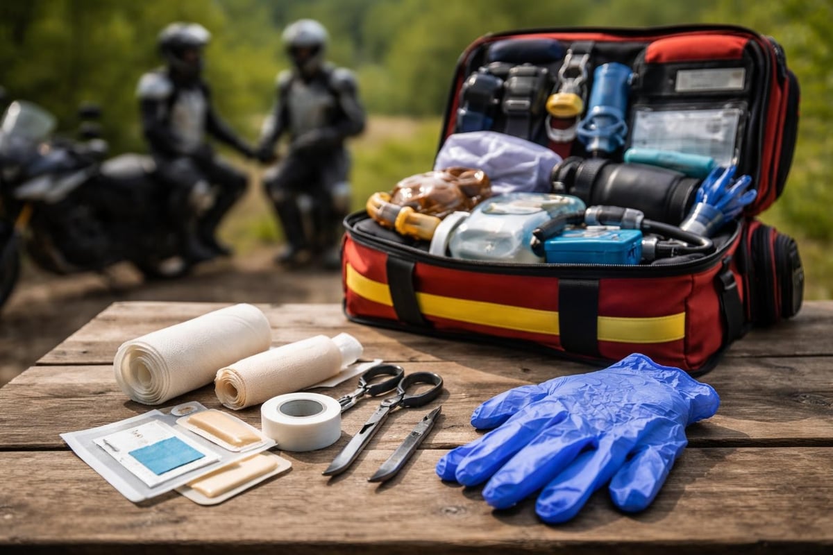 Medical training scenarios for motorcycle riders