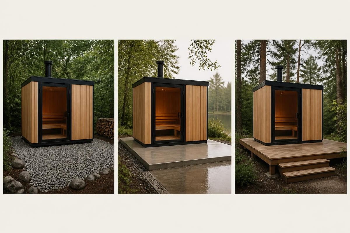 Square sauna foundation options