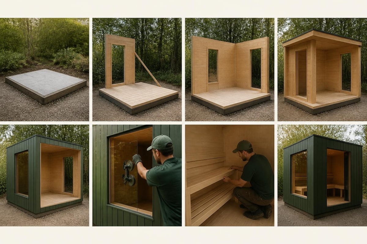 Square sauna installation steps