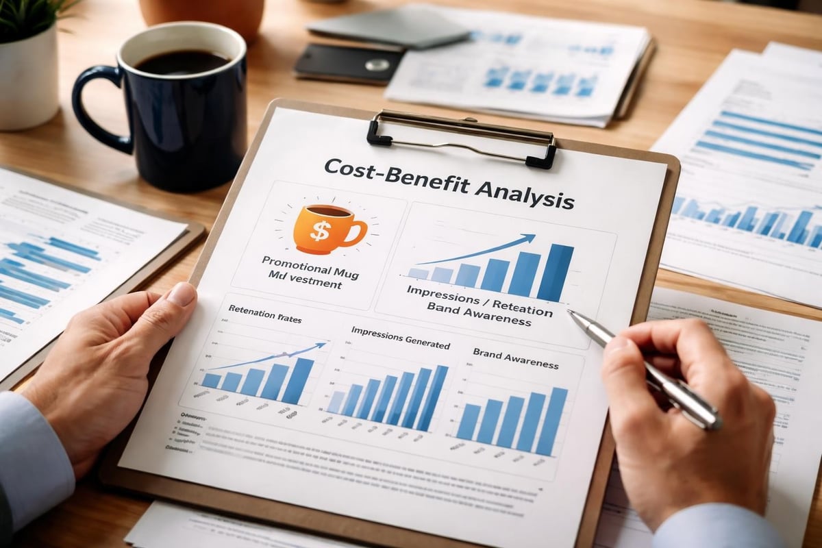 ROI calculation framework for promotional mugs