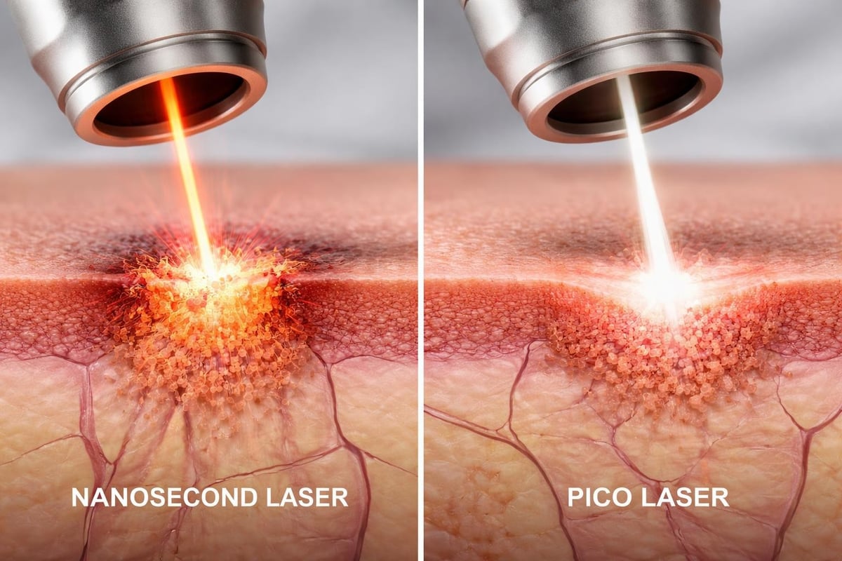 Pico laser pulse comparison