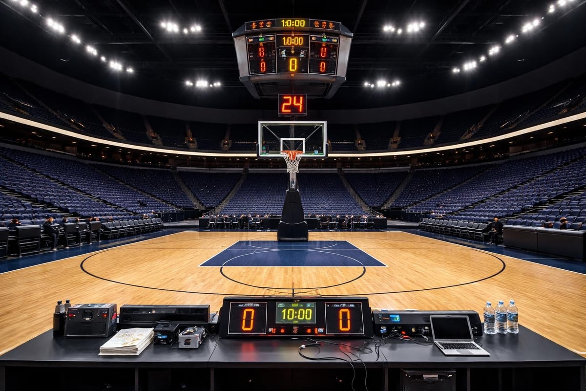 Game day basketball setup