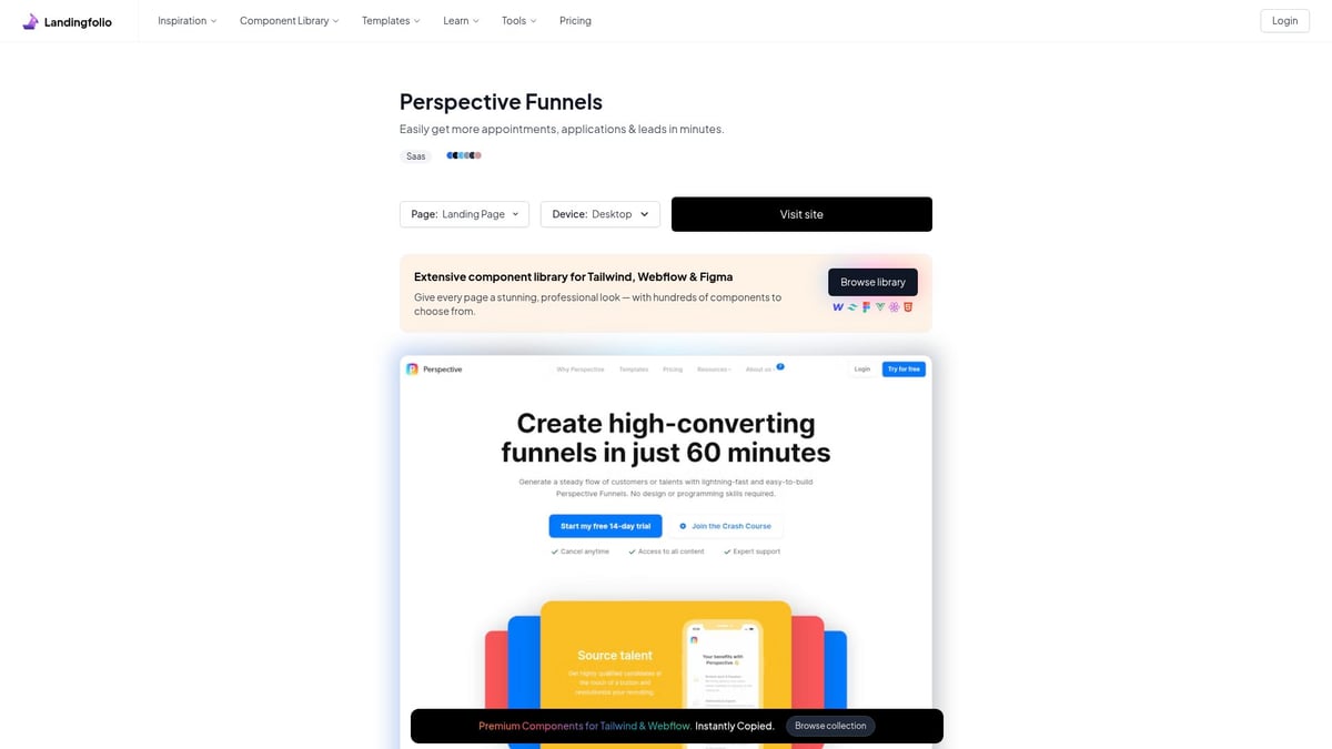 8 Inspiring SaaS Page Designs to Elevate Your Brand in 2025 - Perspective Funnels