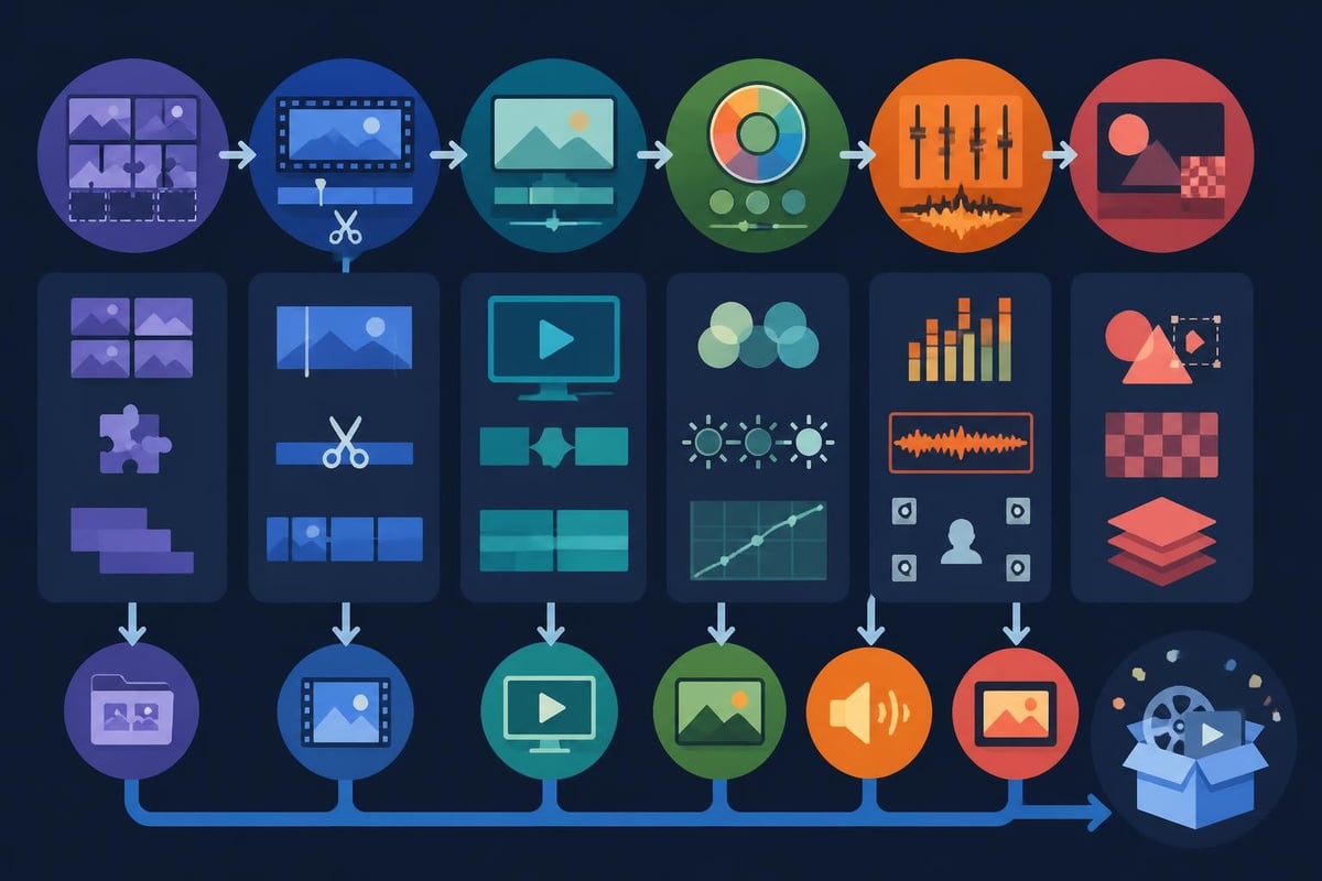 Postproduction stages workflow
