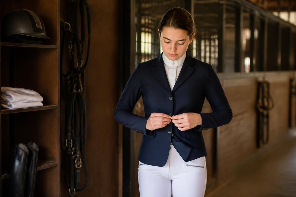 Complete white jodhpur outfit assembly