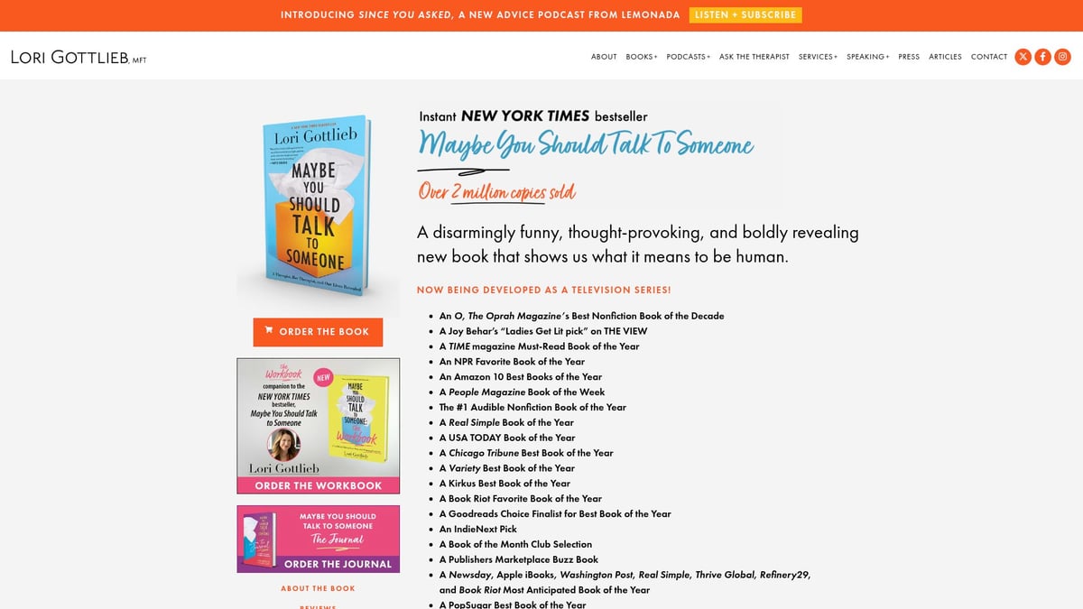 9 Essential Books to Help Mental Health in 2026 - Maybe You Should Talk to Someone by Lori Gottlieb