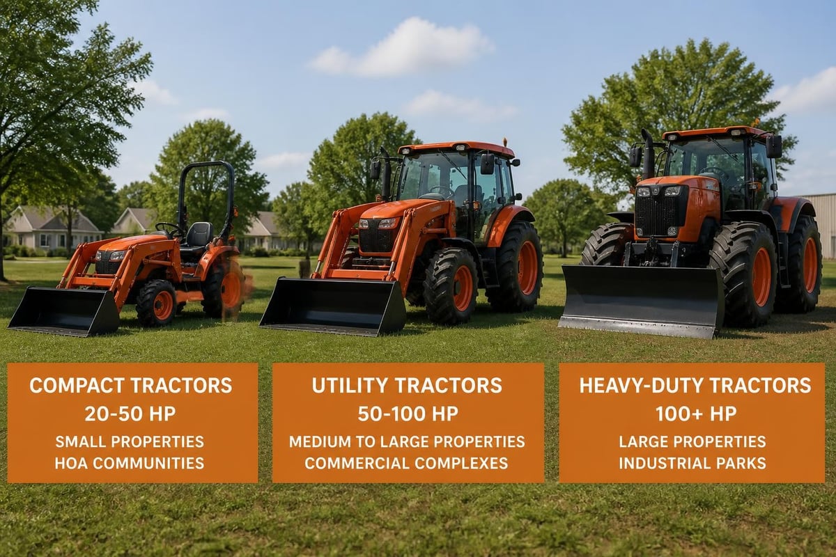 Tractor classifications for commercial snow removal
