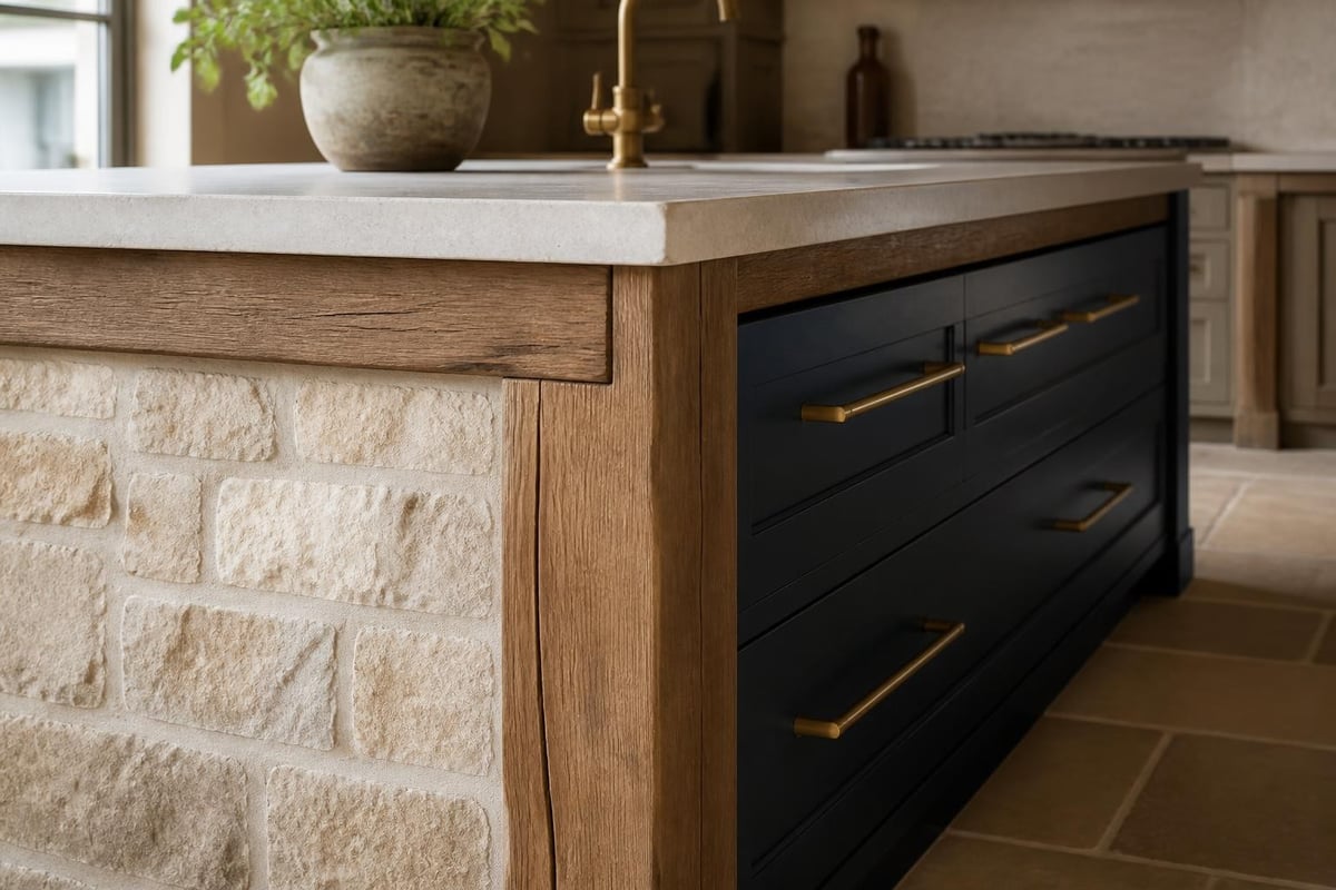 Heritage materials for Cotswold kitchen islands