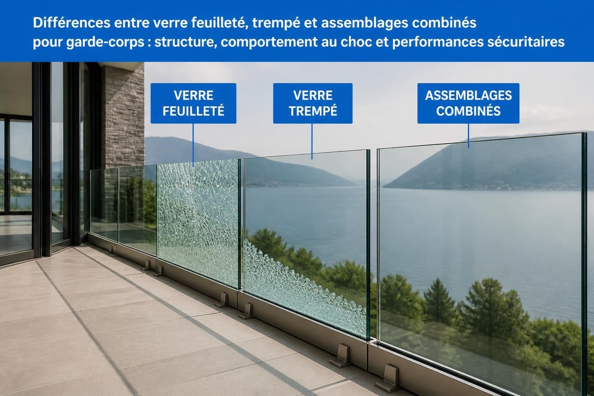 Comparaison types vitrage garde-corps