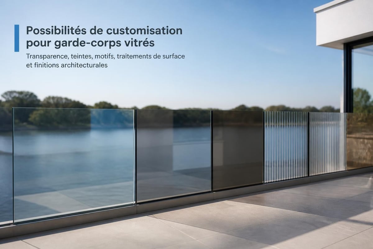 Options personnalisation garde-corps verre