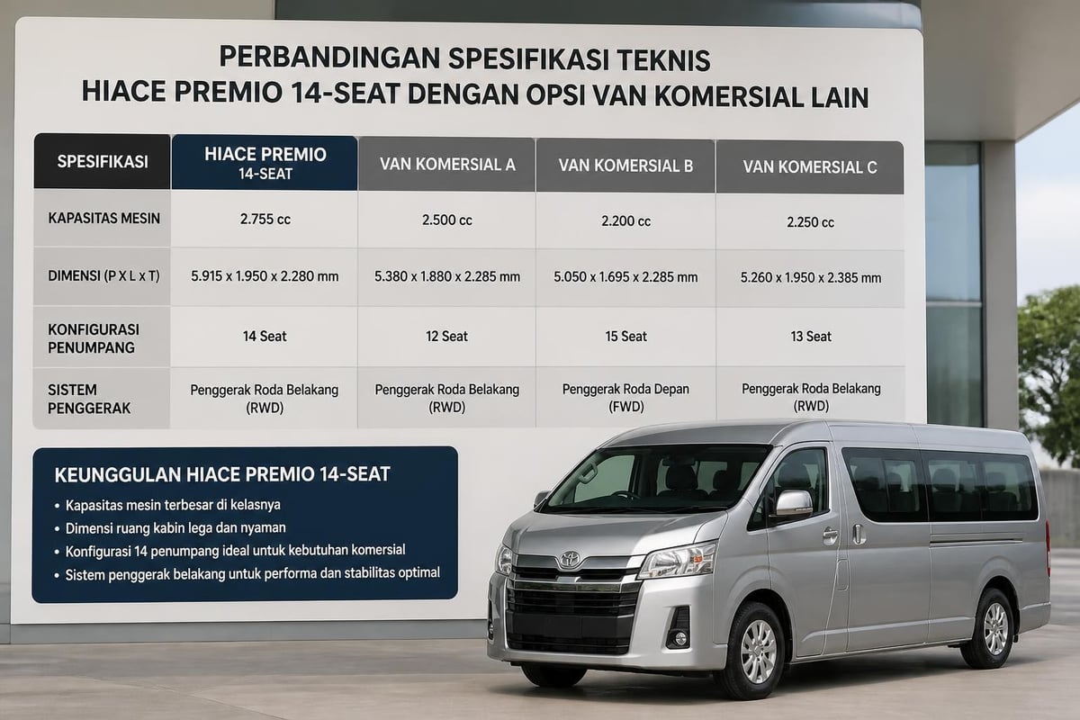 Hiace Premio 14 seat technical specifications