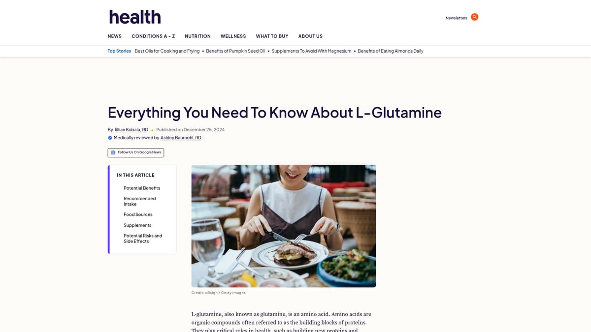 Top 7 Gut Health Supplements to Boost Your Wellness in 2025 - L-Glutamine Powder