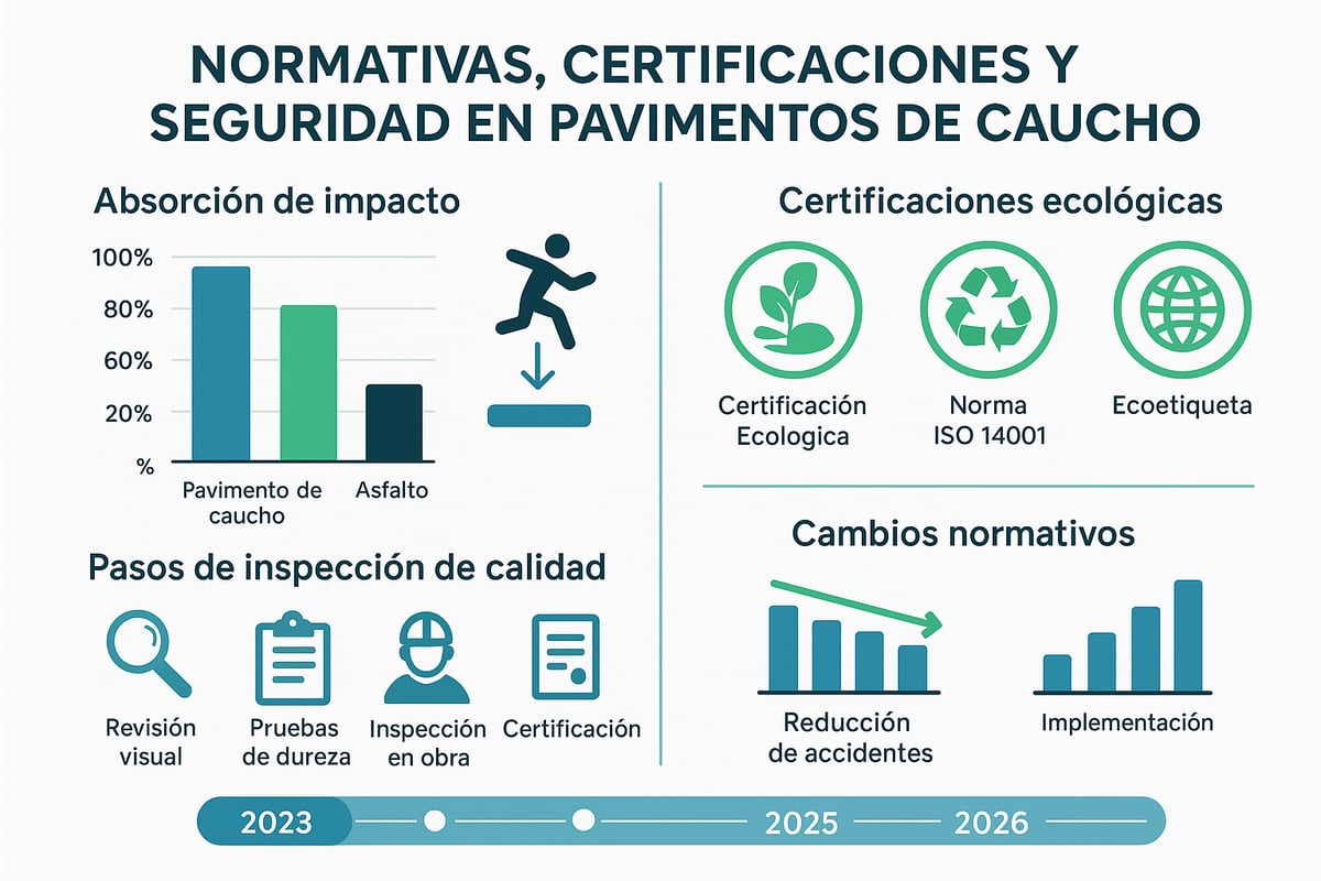 Normativas, certificaciones y seguridad en pavimentos de caucho