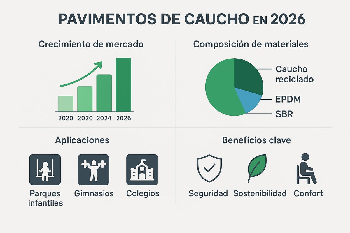 ¿Qué son los pavimentos de caucho y por qué son esenciales en 2026?