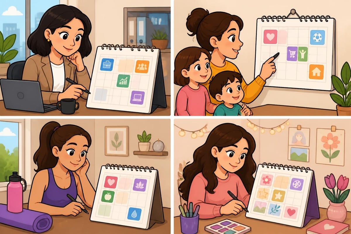 Different calendar layouts for women