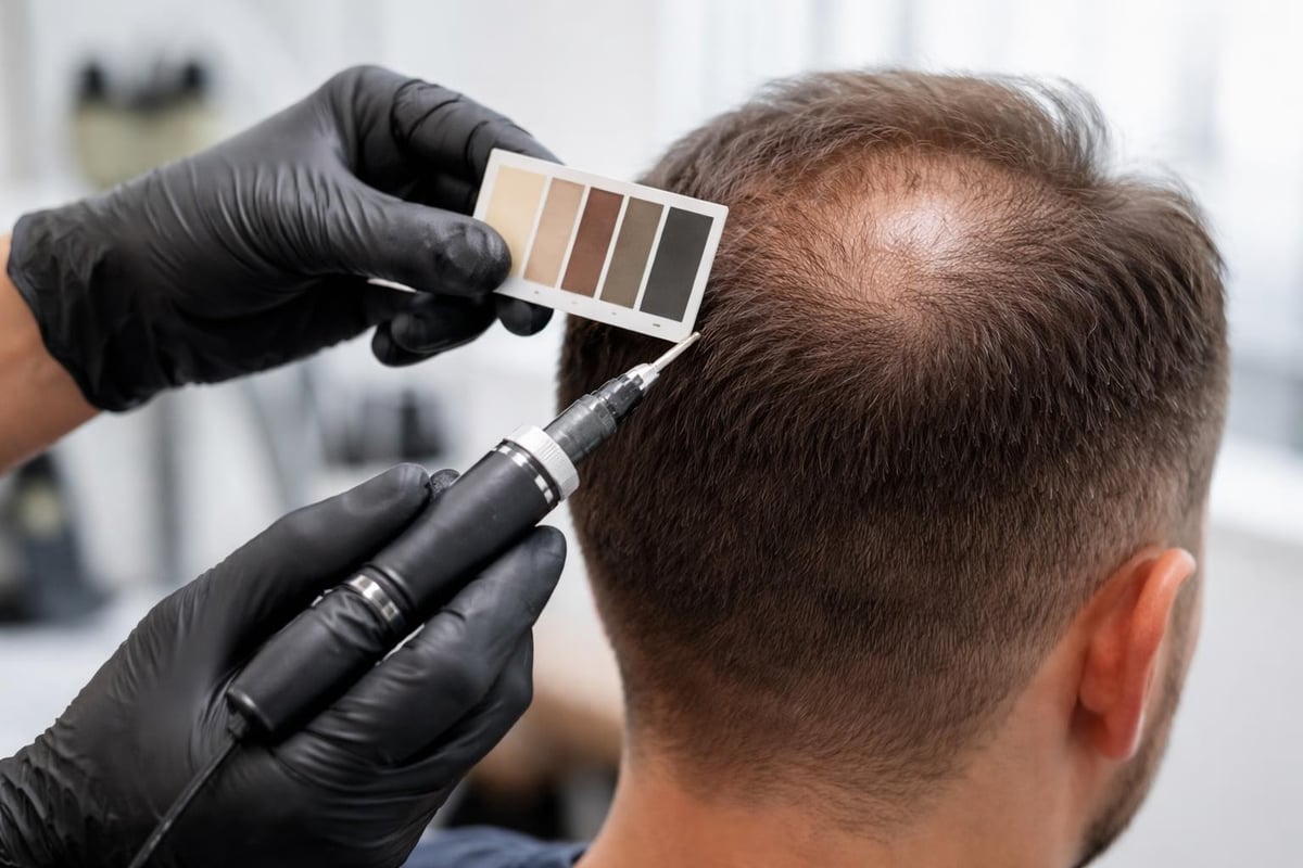 Scalp micropigmentation color matching