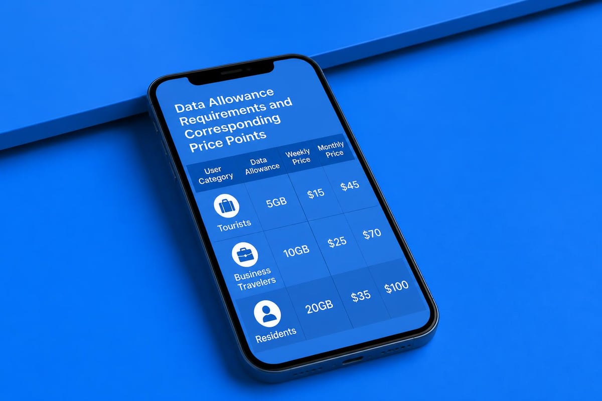 Australian eSIM pricing by usage type