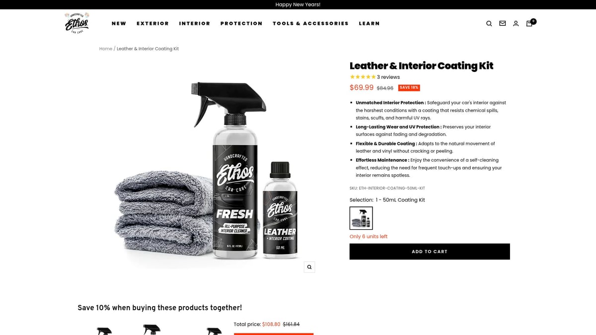 Top 7 Interior Car Cleaning Kit Picks for 2026 - Ethos Leather & Interior Coating Kit