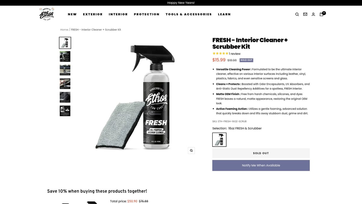 Top 7 Interior Car Cleaning Kit Picks for 2026 - Ethos FRESH - Interior Cleaner + Scrubber Kit