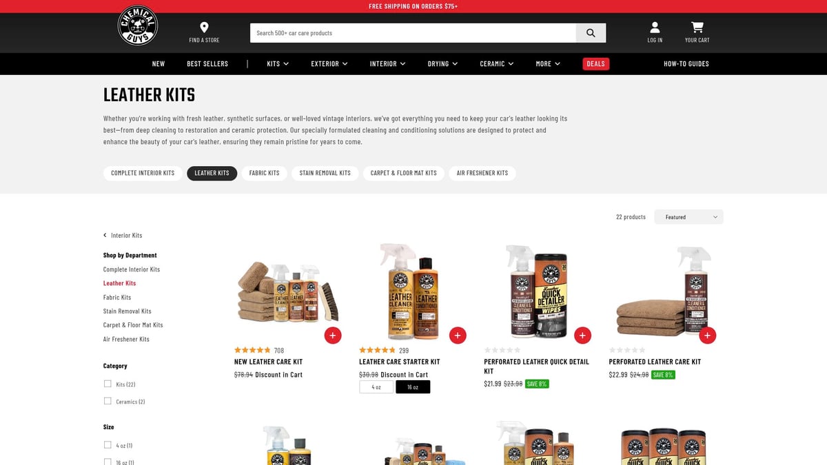 Top 7 Interior Car Cleaning Kit Picks for 2026 - Chemical Guys Leather Care Kit