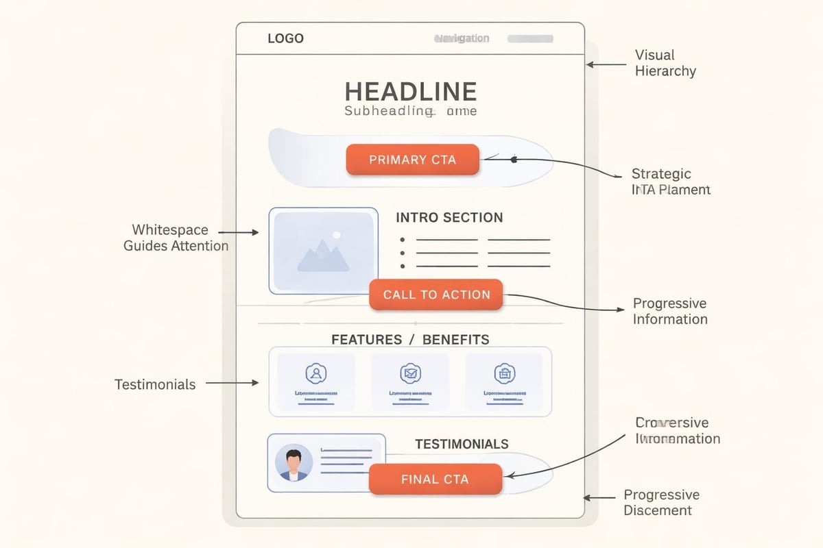 Conversion-focused design layout