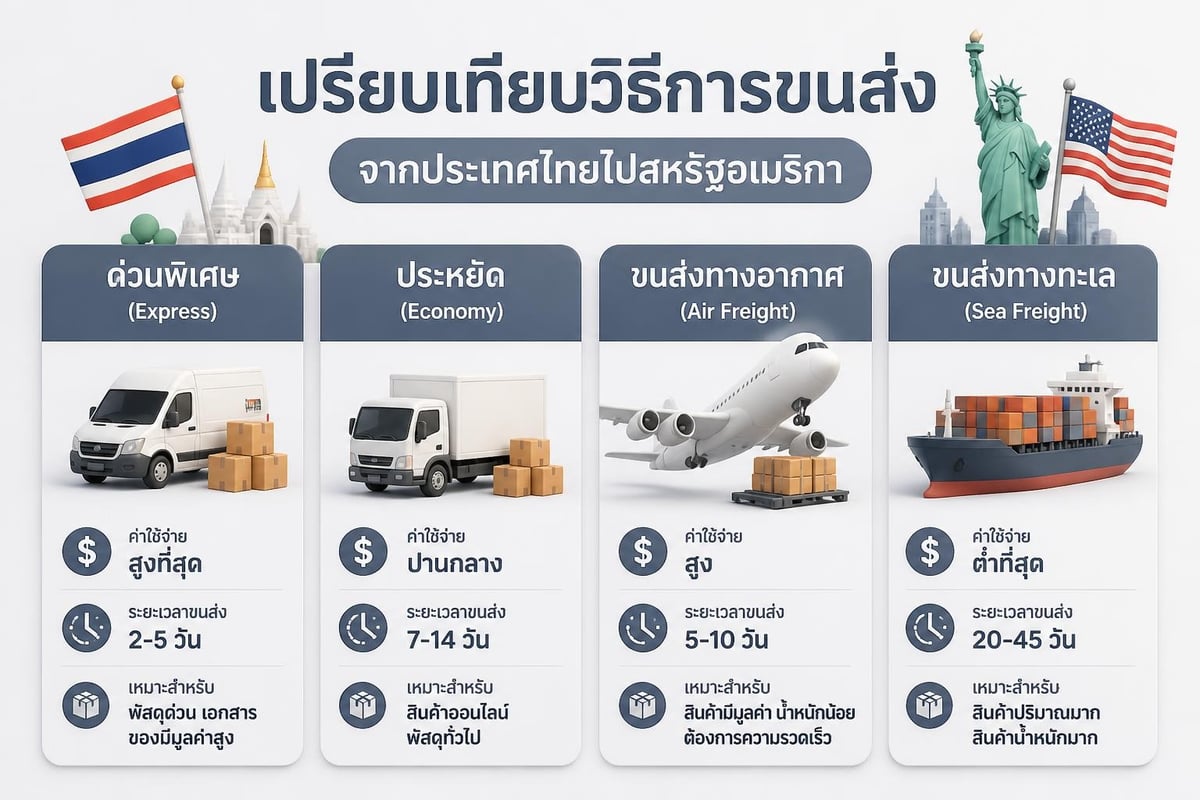 Shipping cost comparison table