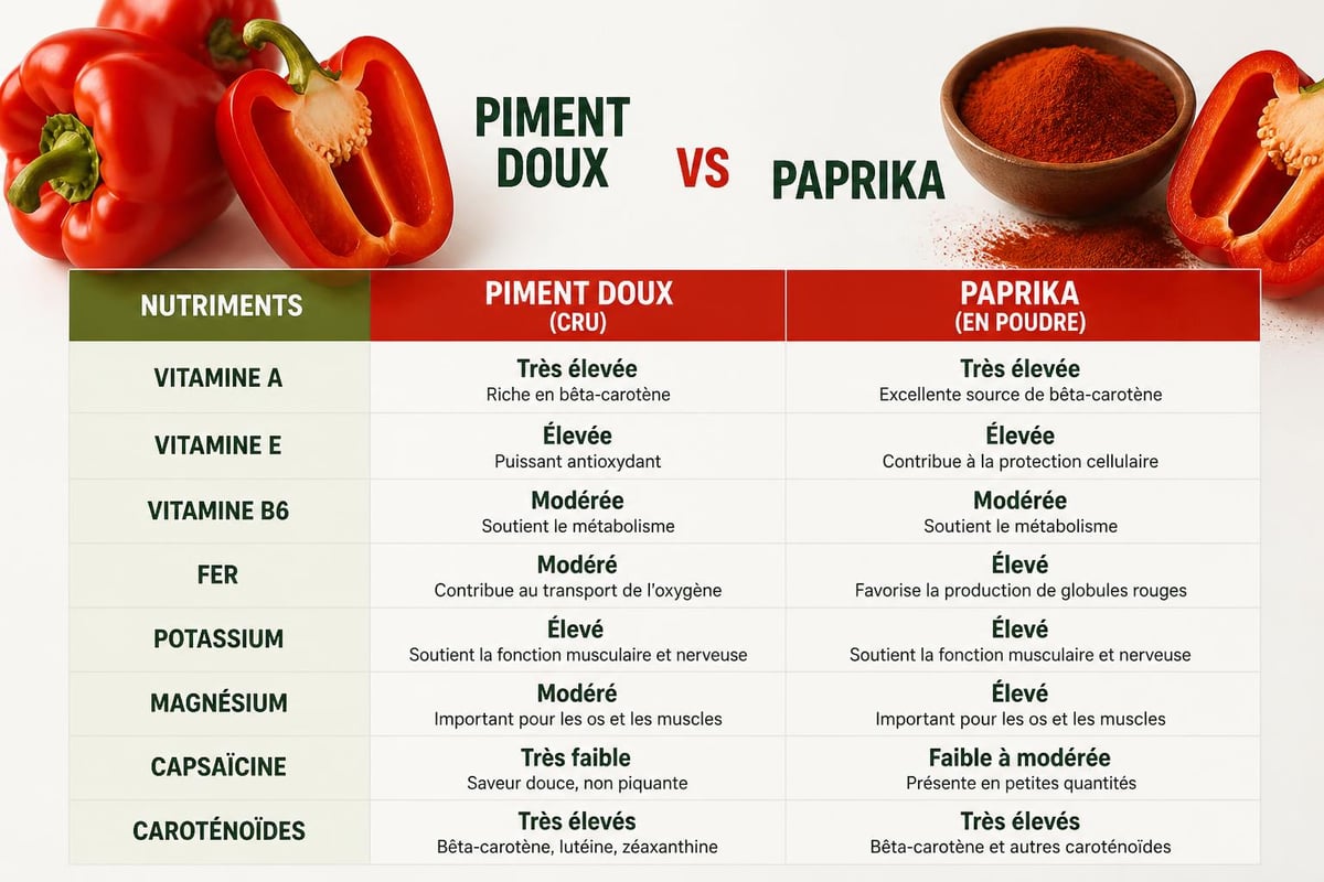 Bienfaits nutritionnels du paprika