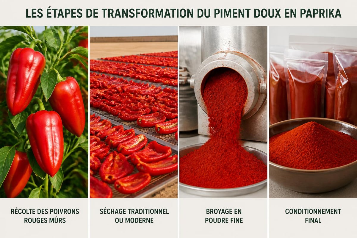 Processus de transformation du paprika