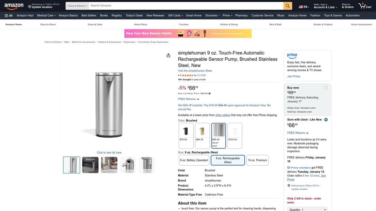 7 Smarte Soap Dispenser Til Dit Badev&aelig;relse 2026 - simplehuman 9 oz. Touch-Free Automatic Sensor Pump