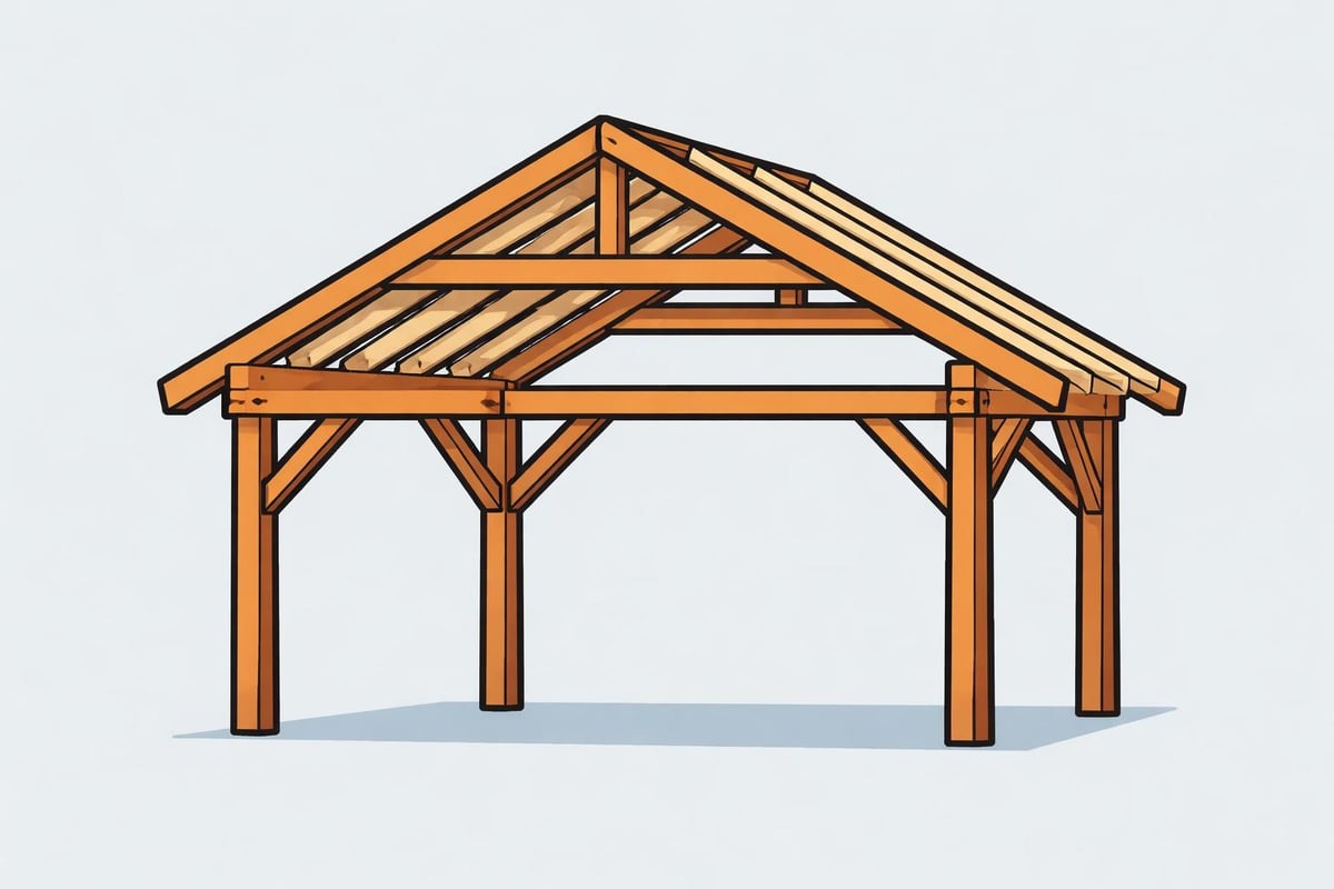 Wooden frame structure components