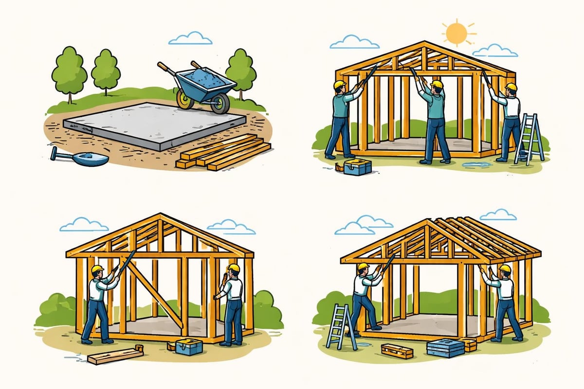 Timber frame assembly sequence