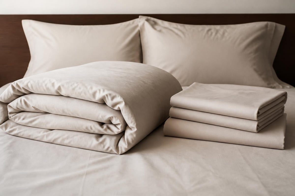 Components of a complete double bed linen set