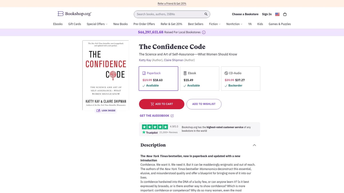 Top 10 Life-Changing Books on Confidence to Read in 2026 - The Confidence Code: The Science and Art of Self-Assurance—What Women Should Know by Katty Kay & Claire Shipman