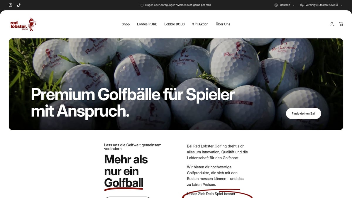 Top 7 Pro V1 Alternative Golfbälle 2025 für Ihr Spiel - Red Lobster Golfing LOBBIE PURE