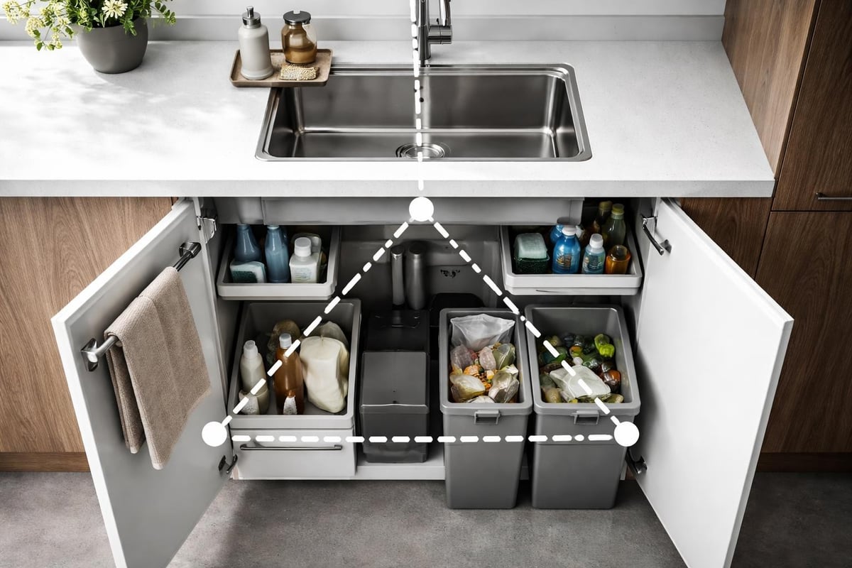 K&oslash;kkenorganisation omkring vask