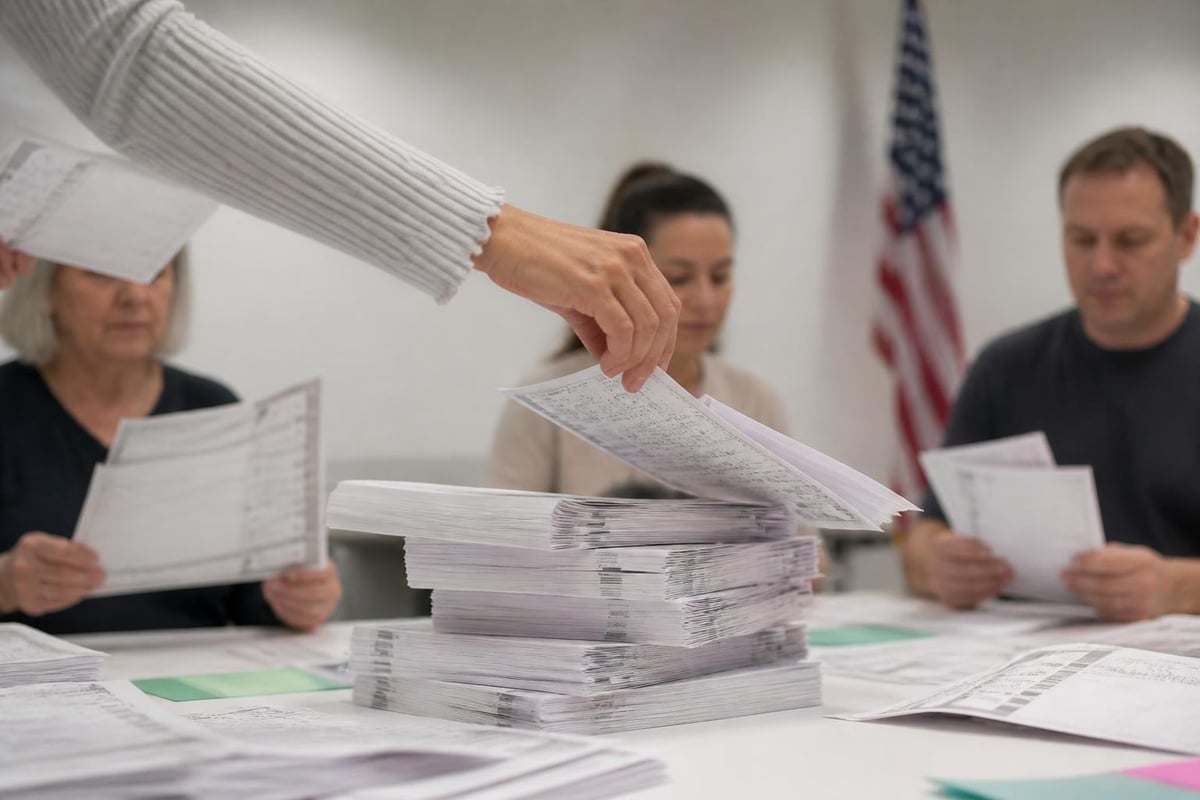 Ranked choice voting ballot counting process
