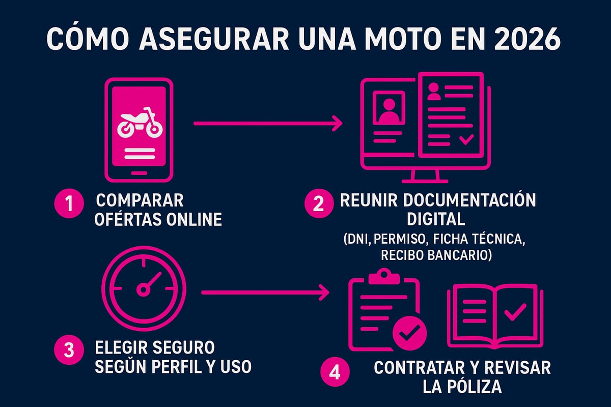 Guía Esencial para Asegurar Moto en 2026 3 Paso a paso: Cómo asegurar tu moto en 2026