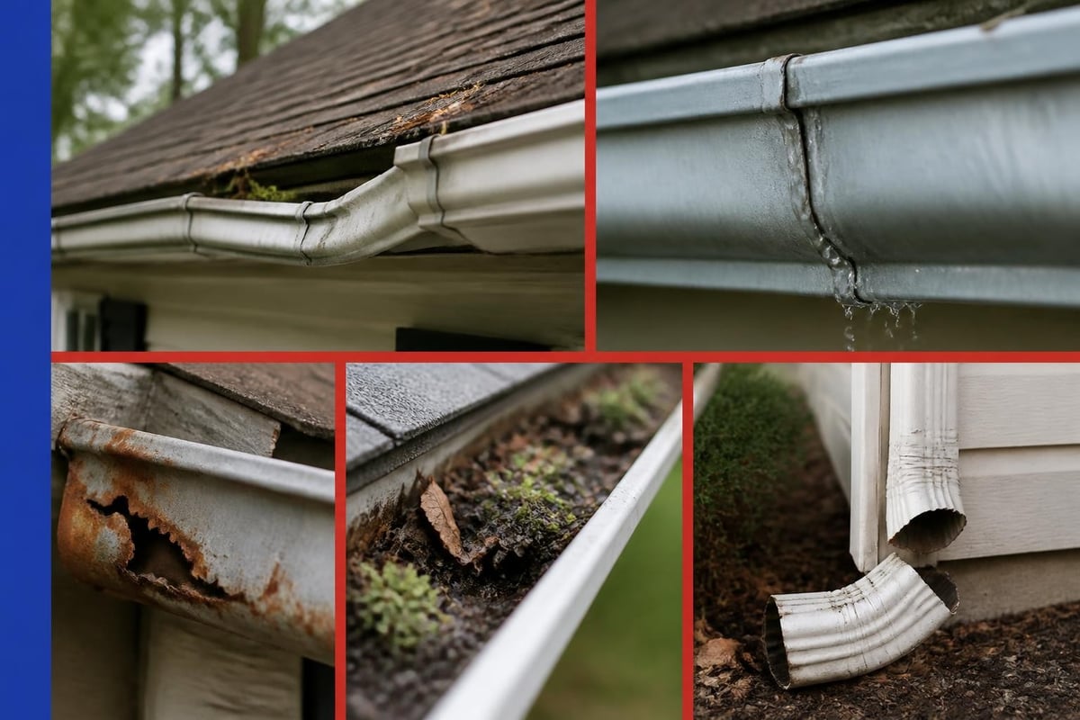 Common gutter damage types