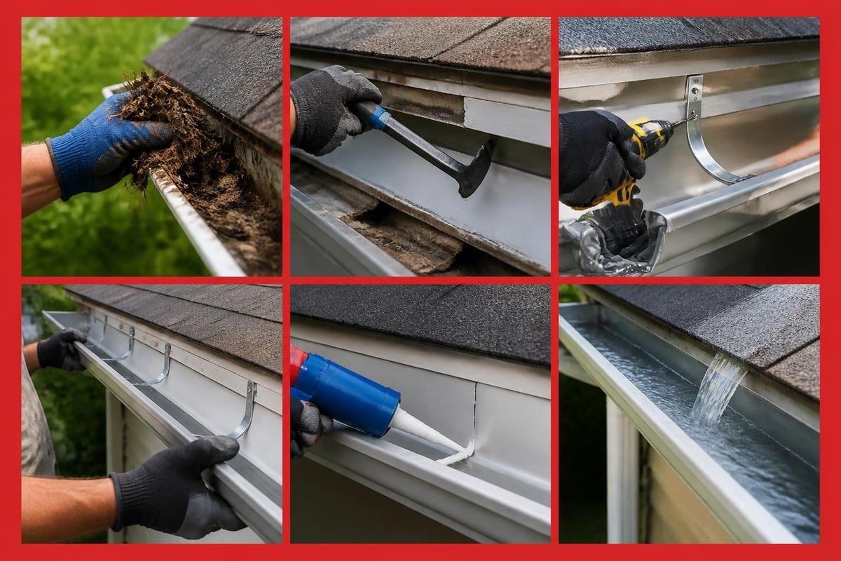 Gutter repair process steps