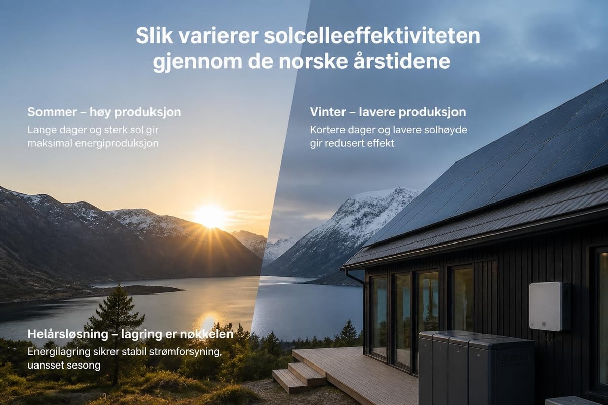 Solcellepanel effektivitet gjennom årstidene