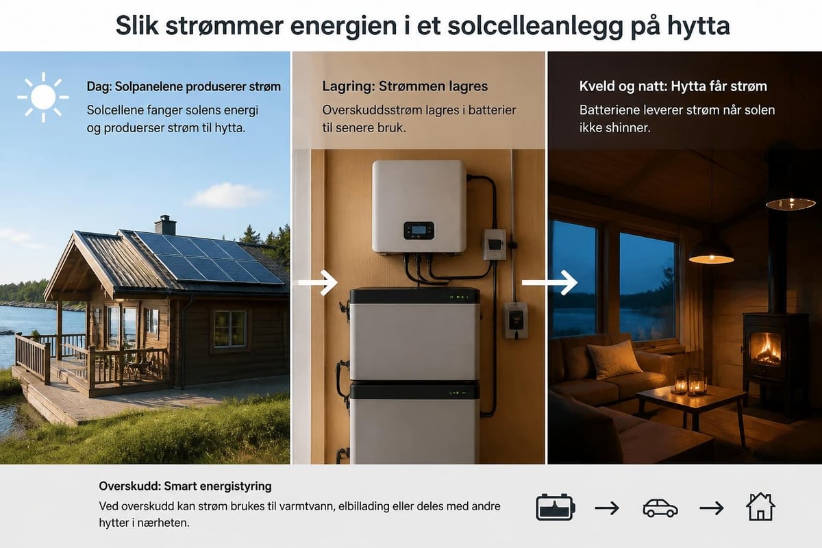 Energiflyt i hyttesystem