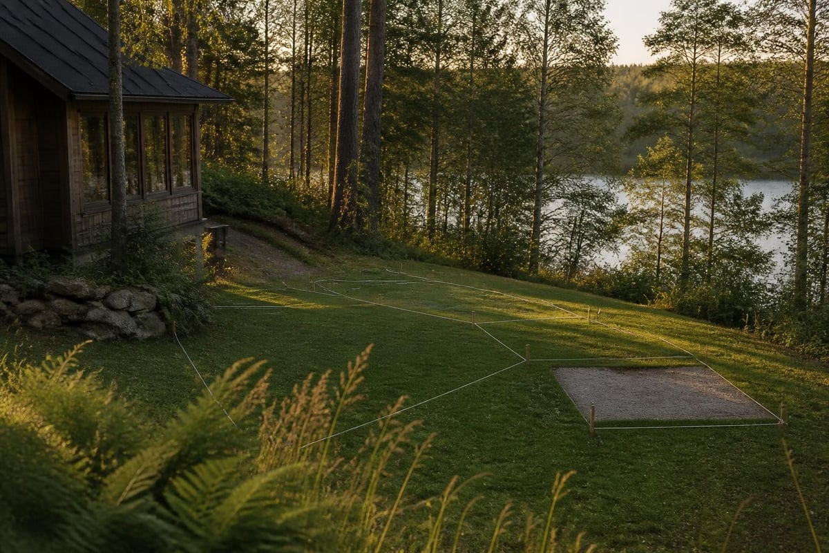 Traditional sauna placement and site planning