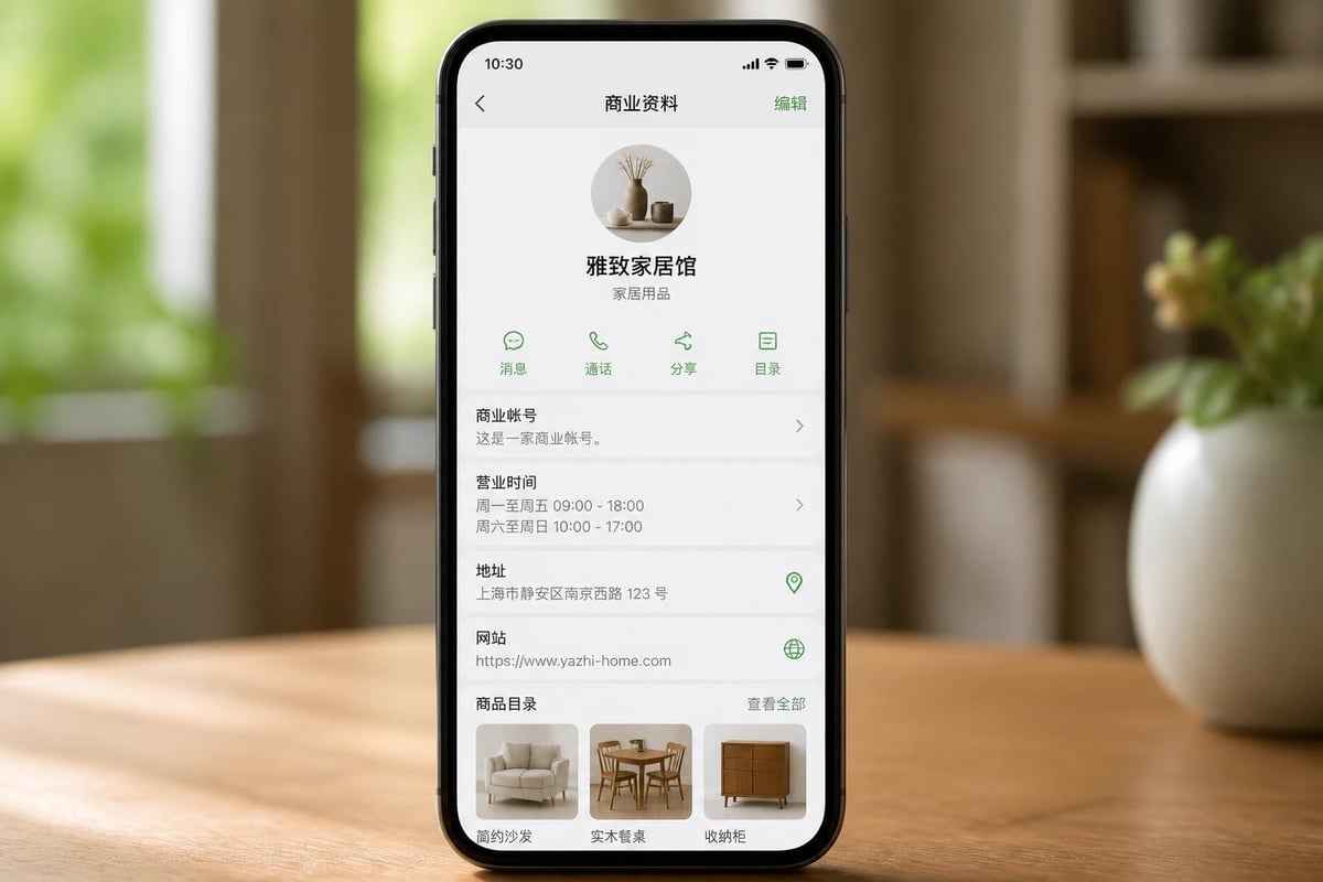 WhatsApp Business 商業資料設定