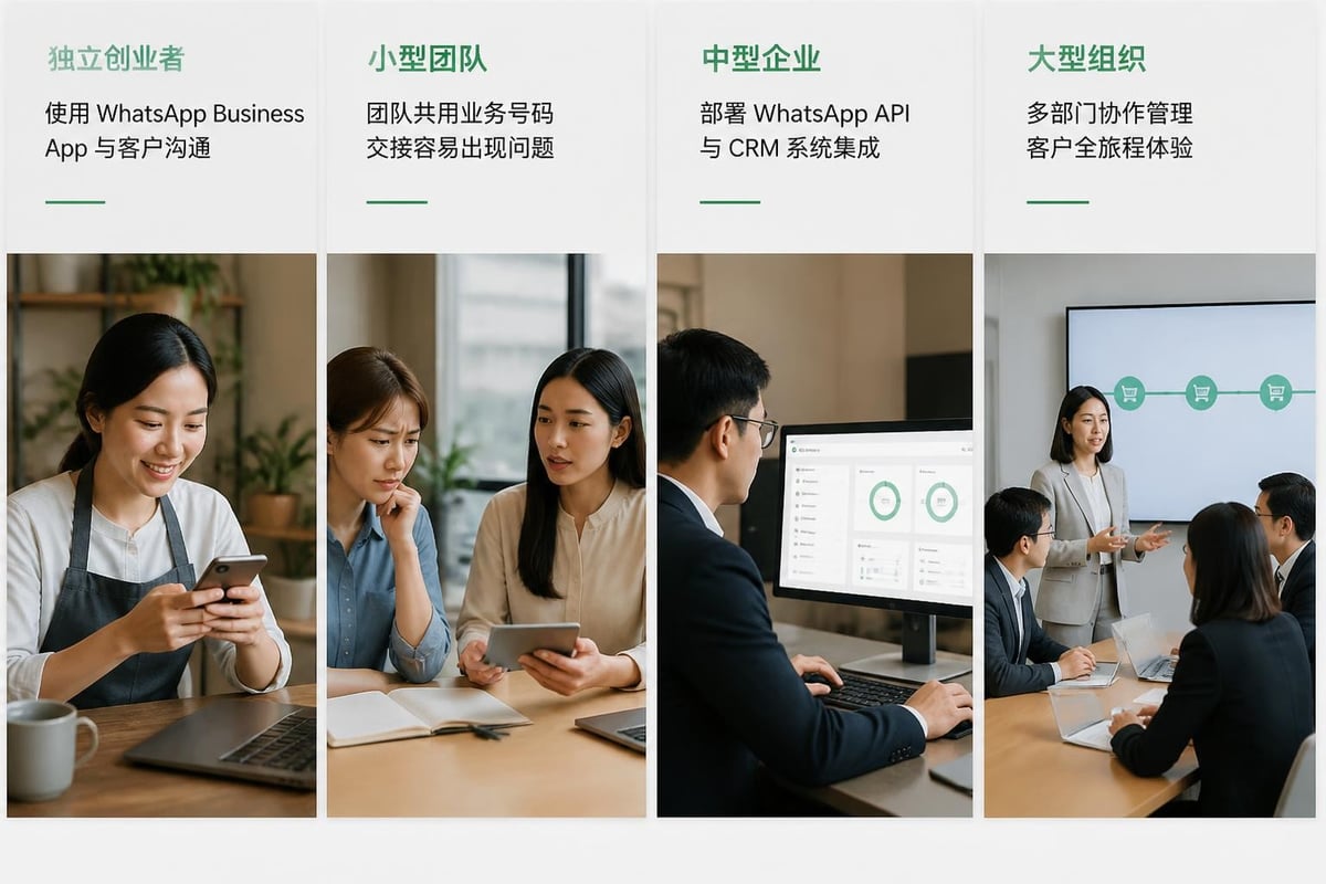 企業 WhatsApp 使用場景對比