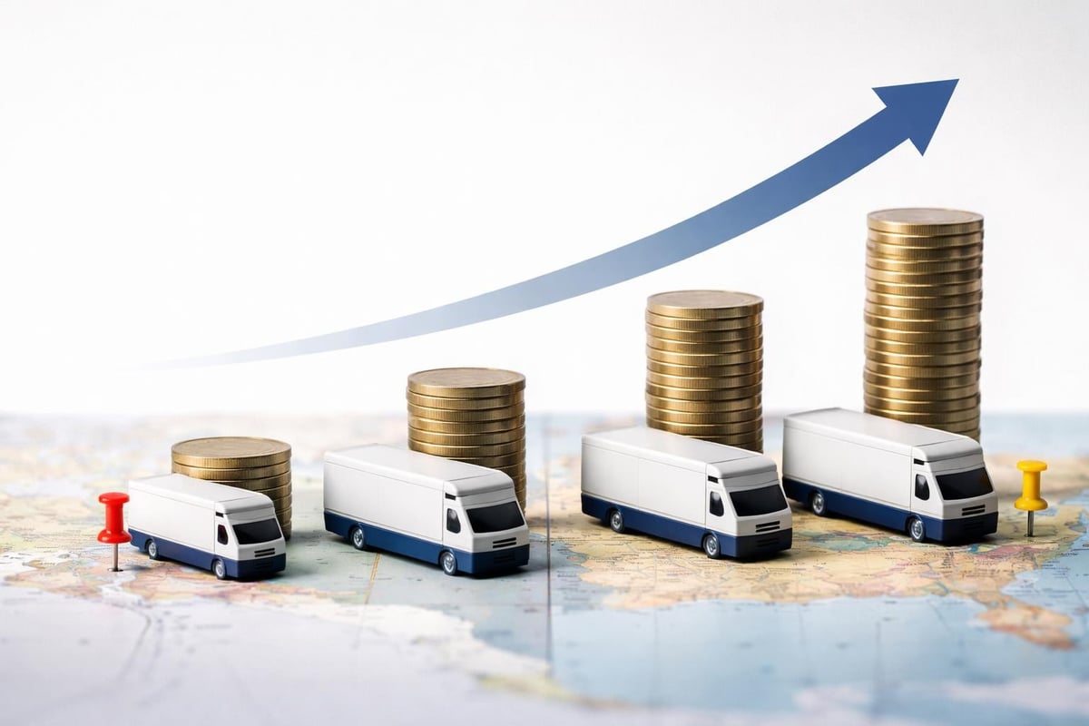 Distance pricing for moving pods