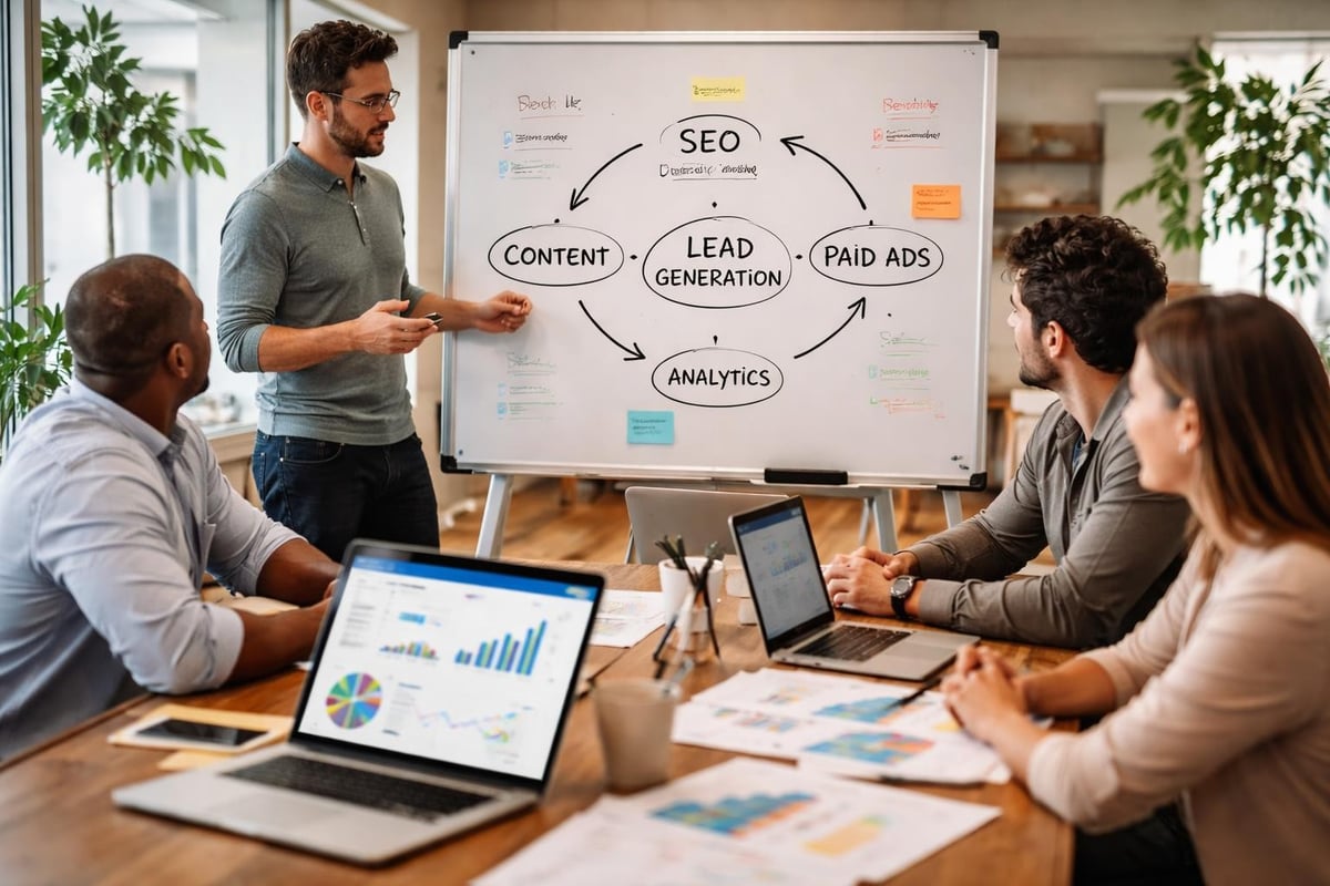 Outstanding Website Marketing Companies Transform Growth 1 Integrated marketing services workflow