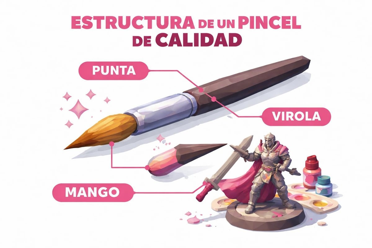 Anatomía de un pincel para miniaturas